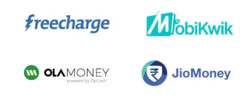 Freecharge, MobiKwik, OlaMoney, JioMoney