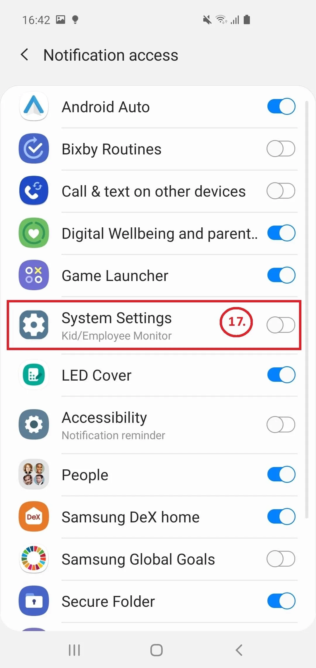 Enable System settings